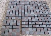 Piedras de pavimentación naturales de la calzada, piedras de pavimentación exteriores del pórfido rojo gris oscuro