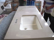 Encimeras de piedra modificadas para requisitos particulares de remodelado superiores del cuarzo de la vanidad comercial del cuarto de baño que dirigen