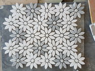 Tejas blancas del mármol de Carrara del hexágono artificial, teja blanca del hexágono de Carrara del hotel