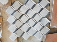 Estándar blanco del SGS del modelo de Chevron de la teja de mosaico del mármol del cuarto de baño de Carrara