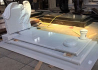 Marcadores graves del monumento blanco de la perla, lápidas mortuorias simples del bosquejo de mármol para los sepulcros