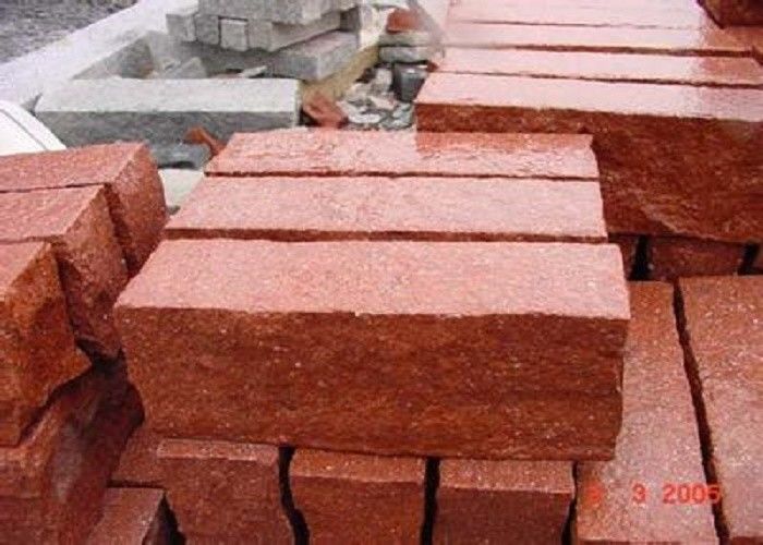 La teja natural roja de las piedras de pavimentación para la escalera camina/el material del granito de la encimera