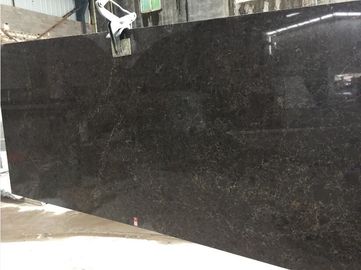 Encimeras negras artificiales del cuarzo, losas naturales de la encimera del cuarzo de la pureza elevada