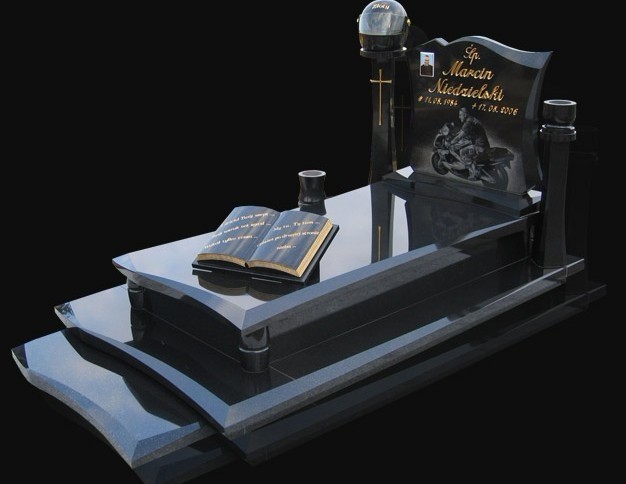 Lápida mortuoria conmemorativa grave del monumento del granito, piedra sepulcral del granito