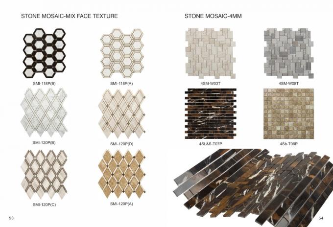 Mezcle el mosaico de mármol artificial del hexágono largo de mármol blanco de Carrara de la cara